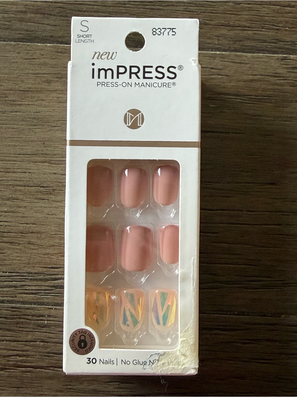 KISS imPRESS Miracle Pink Iridescent Press On Nails Short NEW